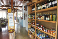 shelves inside samaraorganics 
 - Costa Rica