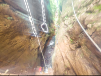 Looking Down At The Rappeling Area White River Canyon Zip Line Rincon De La Vieja
 - Costa Rica