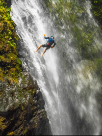 Horseback Rapelling Tour Rancho Tropical Matapalo Man Rappelling
 - Costa Rica