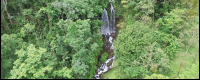 Las Gemelas Double Cascade Waterfall View From Zipline Cable
 - Costa Rica