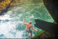 Guy Jumping Off Portalon Waterfall Tour Manuel Antonio
 - Costa Rica