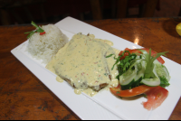 fish with creamsauce ranchodelaplaya 
 - Costa Rica