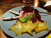 pannacotta blackberry marmalade tierra y fuego 
 - Costa Rica