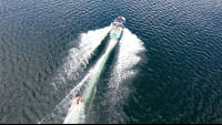 aerial view of people tubing on lake arenal
 - Costa Rica